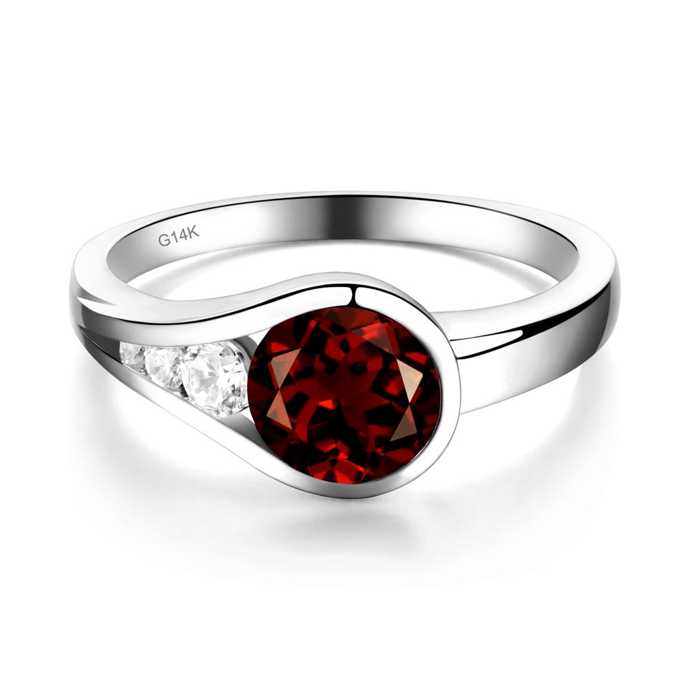 Garnet Rupert's Drop Ring - LUO Jewelry #metal_14k white gold