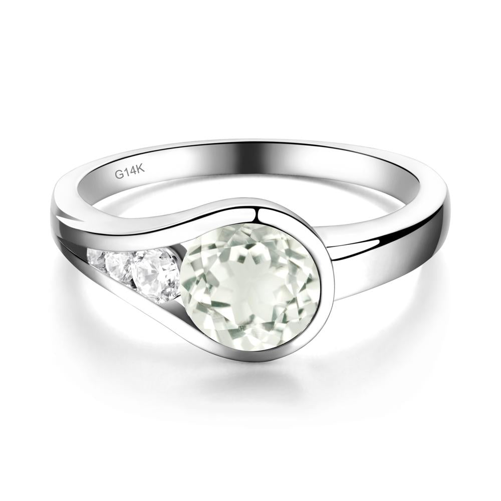 Prince Rupert's Drop Green Amethyst Ring - LUO Jewelry #metal_14k white gold