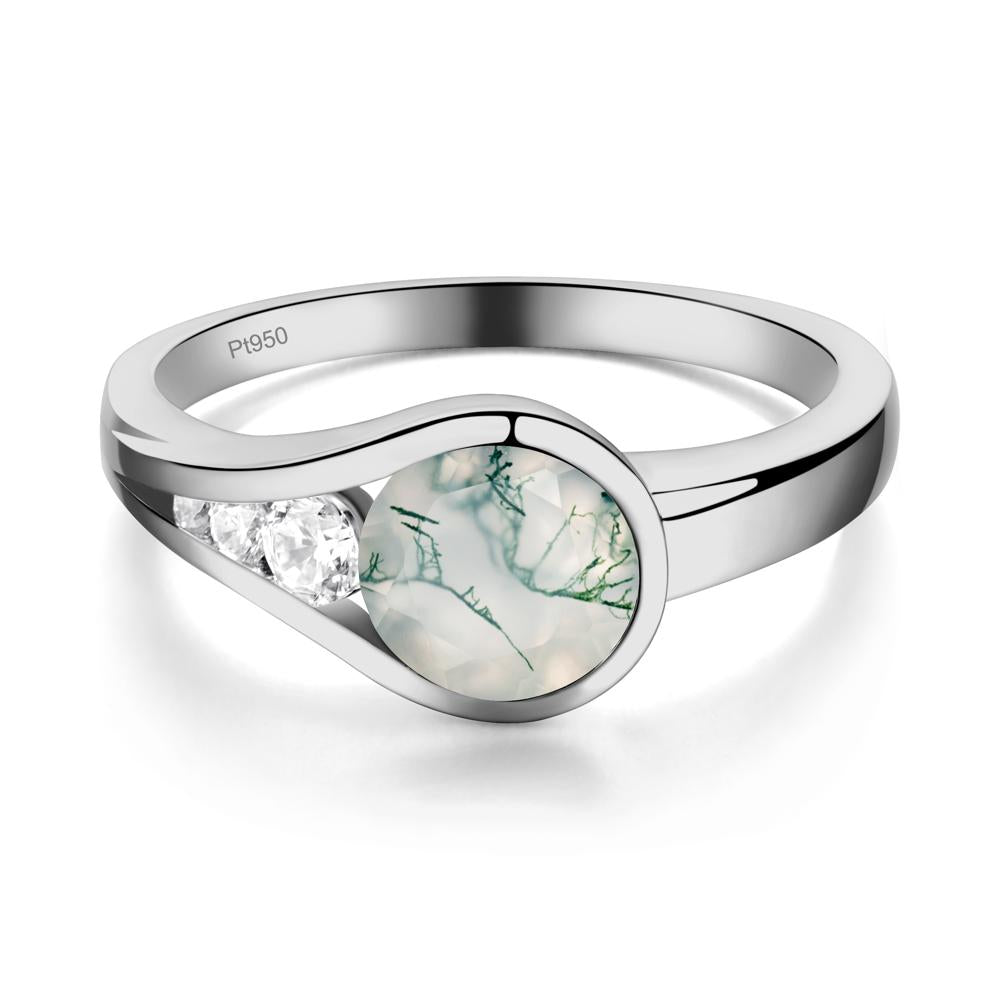 Prince Rupert's Drop Moss Agate Ring - LUO Jewelry #metal_platinum