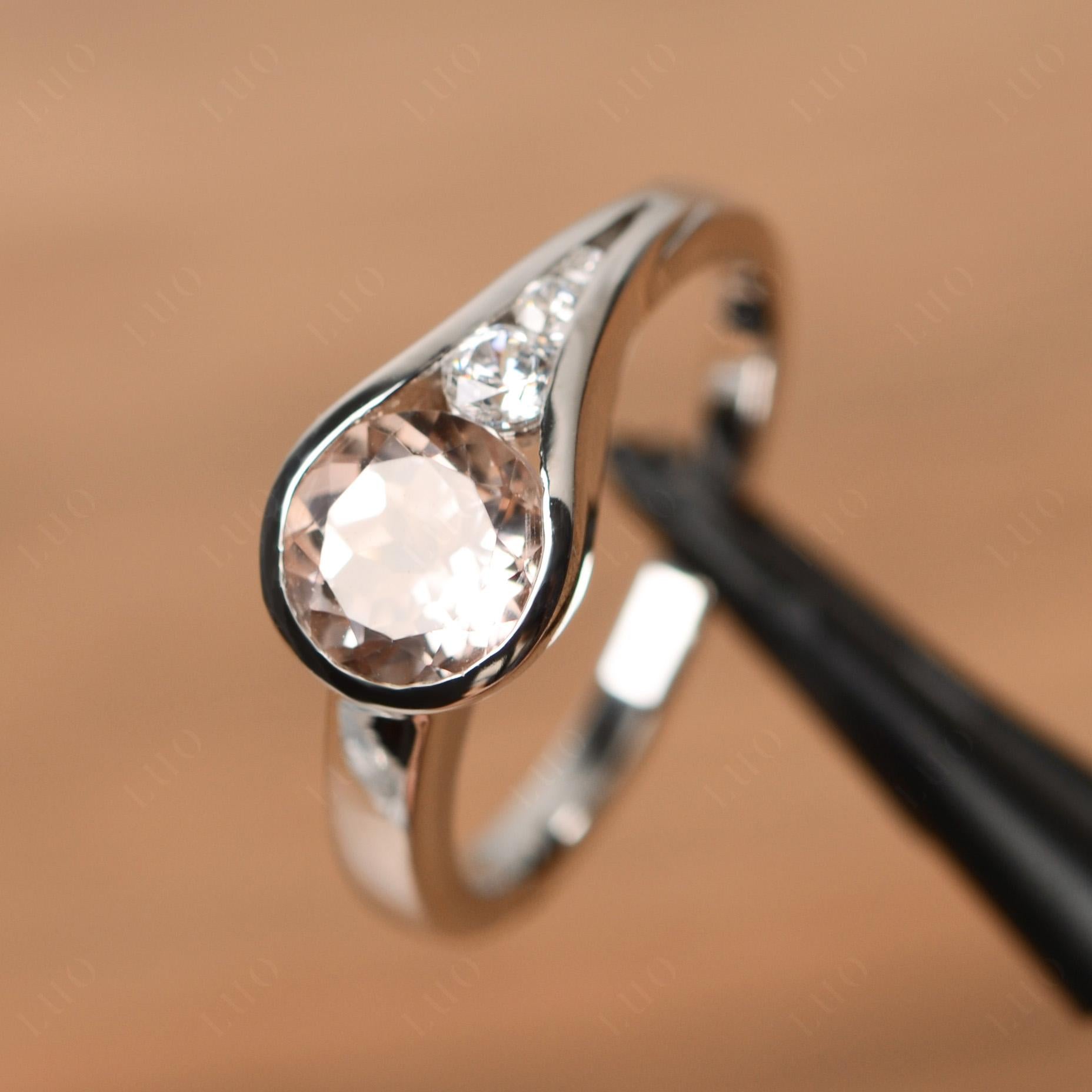 Morganite Rupert's Drop Ring - LUO Jewelry 