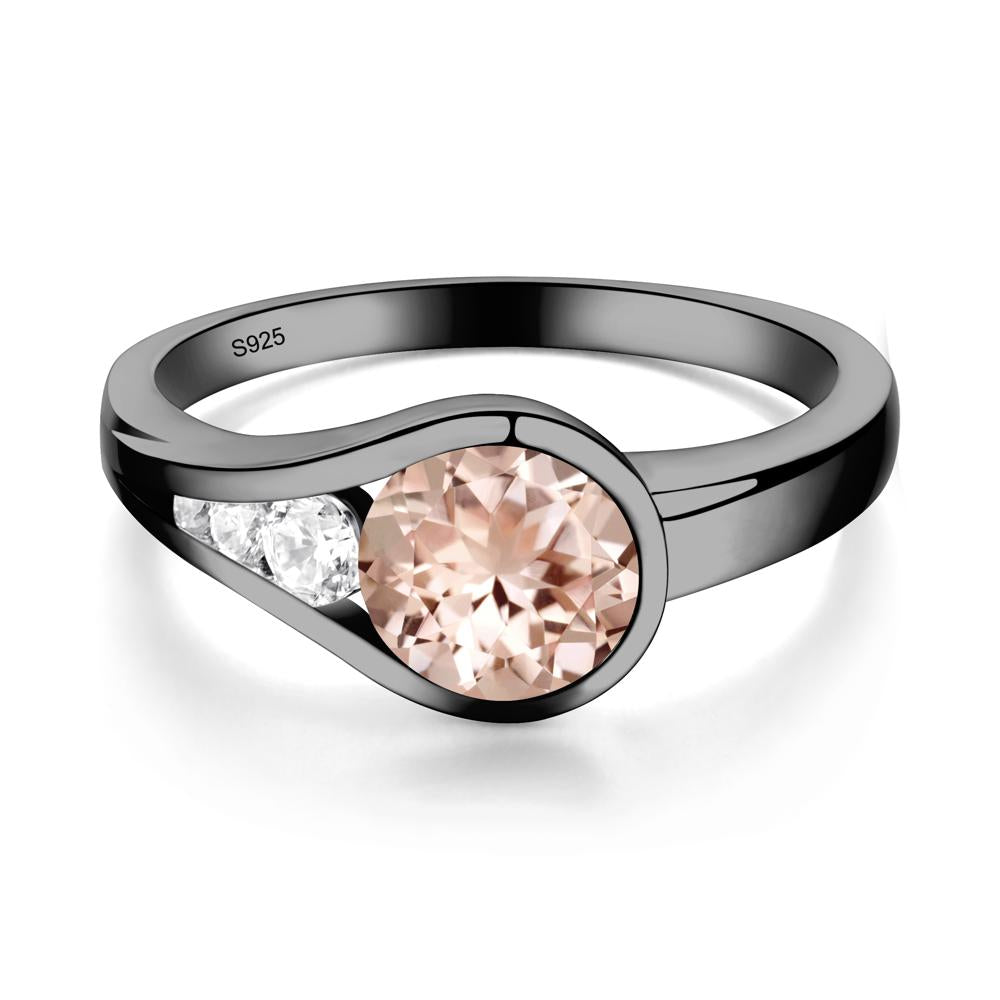 Morganite Rupert's Drop Ring - LUO Jewelry #metal_black finish sterling silver