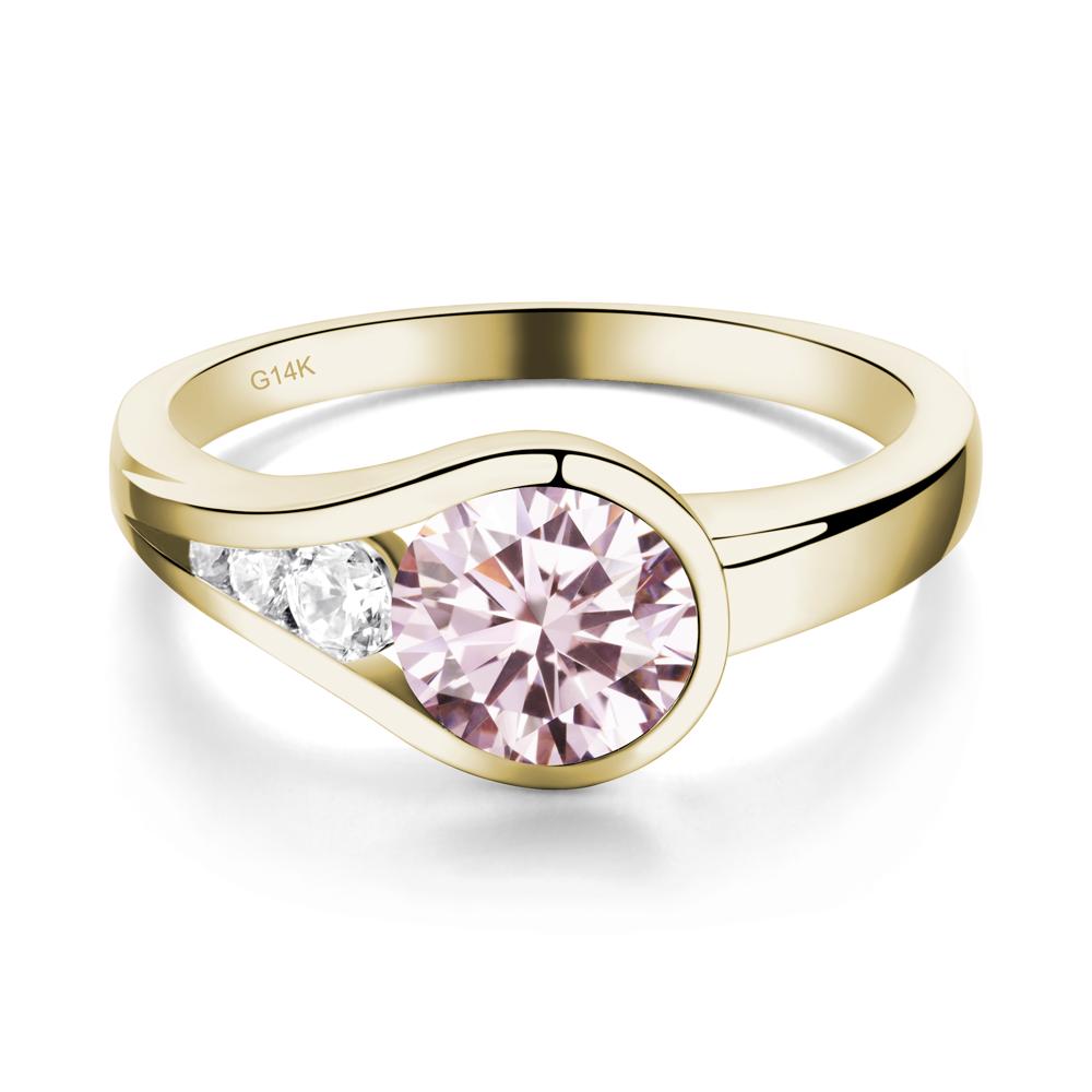 Prince Rupert's Drop Pink Cubic Zirconia Ring - LUO Jewelry #metal_14k yellow gold