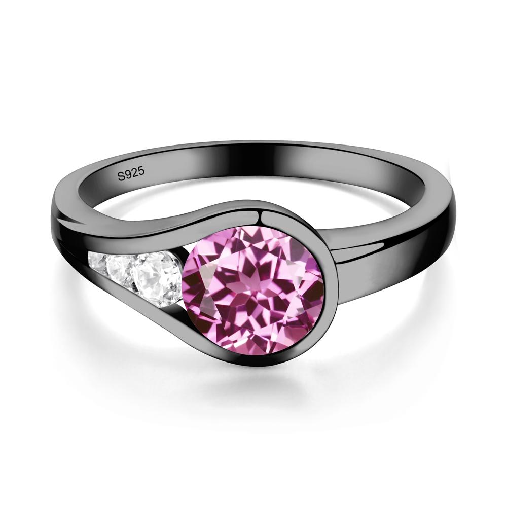 Pink Sapphire Rupert's Drop Ring - LUO Jewelry #metal_black finish sterling silver