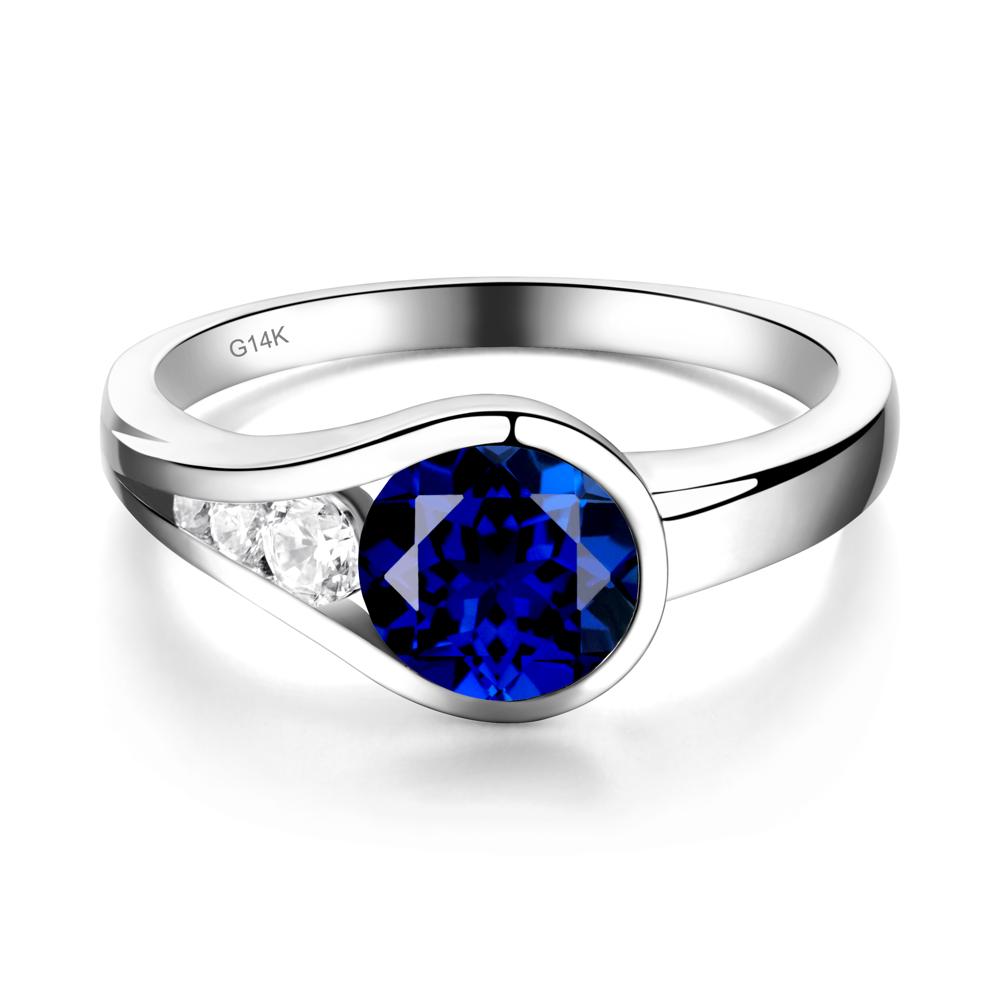 Sapphire Rupert's Drop Ring - LUO Jewelry #metal_14k white gold