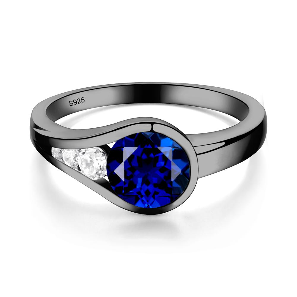 Sapphire Rupert's Drop Ring - LUO Jewelry #metal_black finish sterling silver