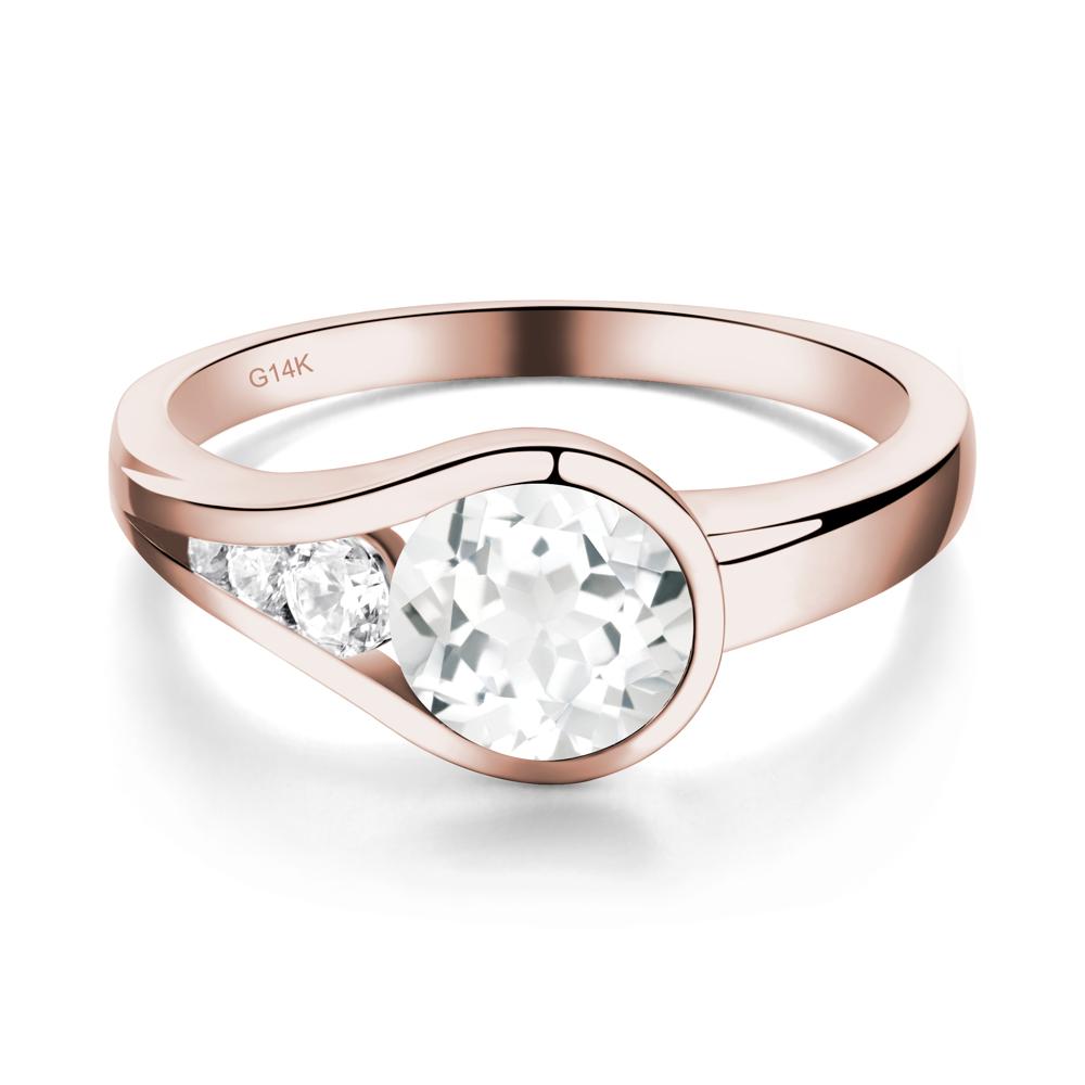 White Topaz Rupert's Drop Ring - LUO Jewelry #metal_14k rose gold