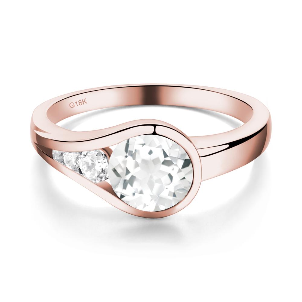 White Topaz Rupert's Drop Ring - LUO Jewelry #metal_18k rose gold