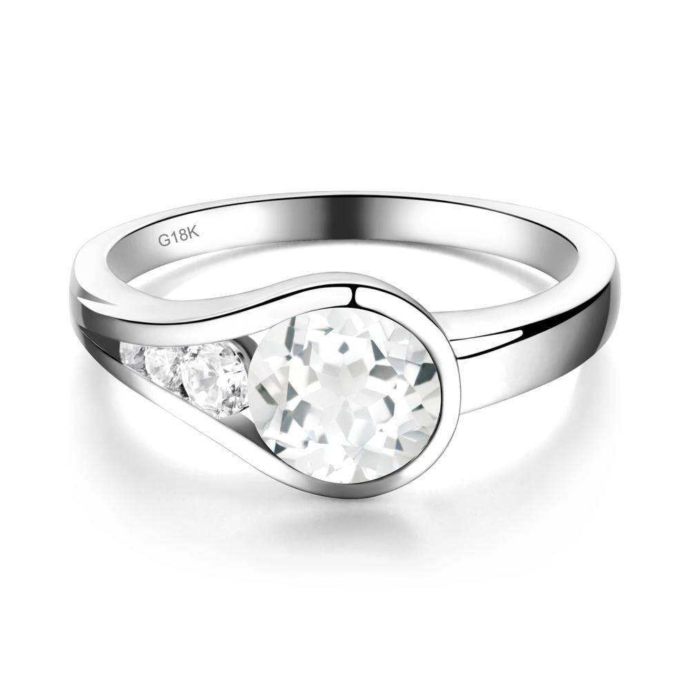 White Topaz Rupert's Drop Ring - LUO Jewelry #metal_18k white gold