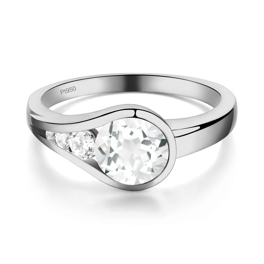 White Topaz Rupert's Drop Ring - LUO Jewelry #metal_platinum