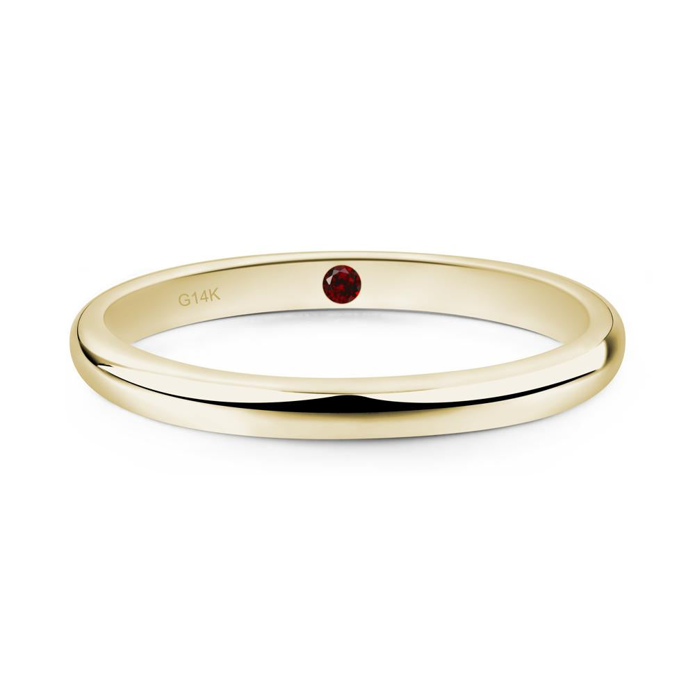 Garnet Plain Band Ring - LUO Jewelry #metal_14k yellow gold