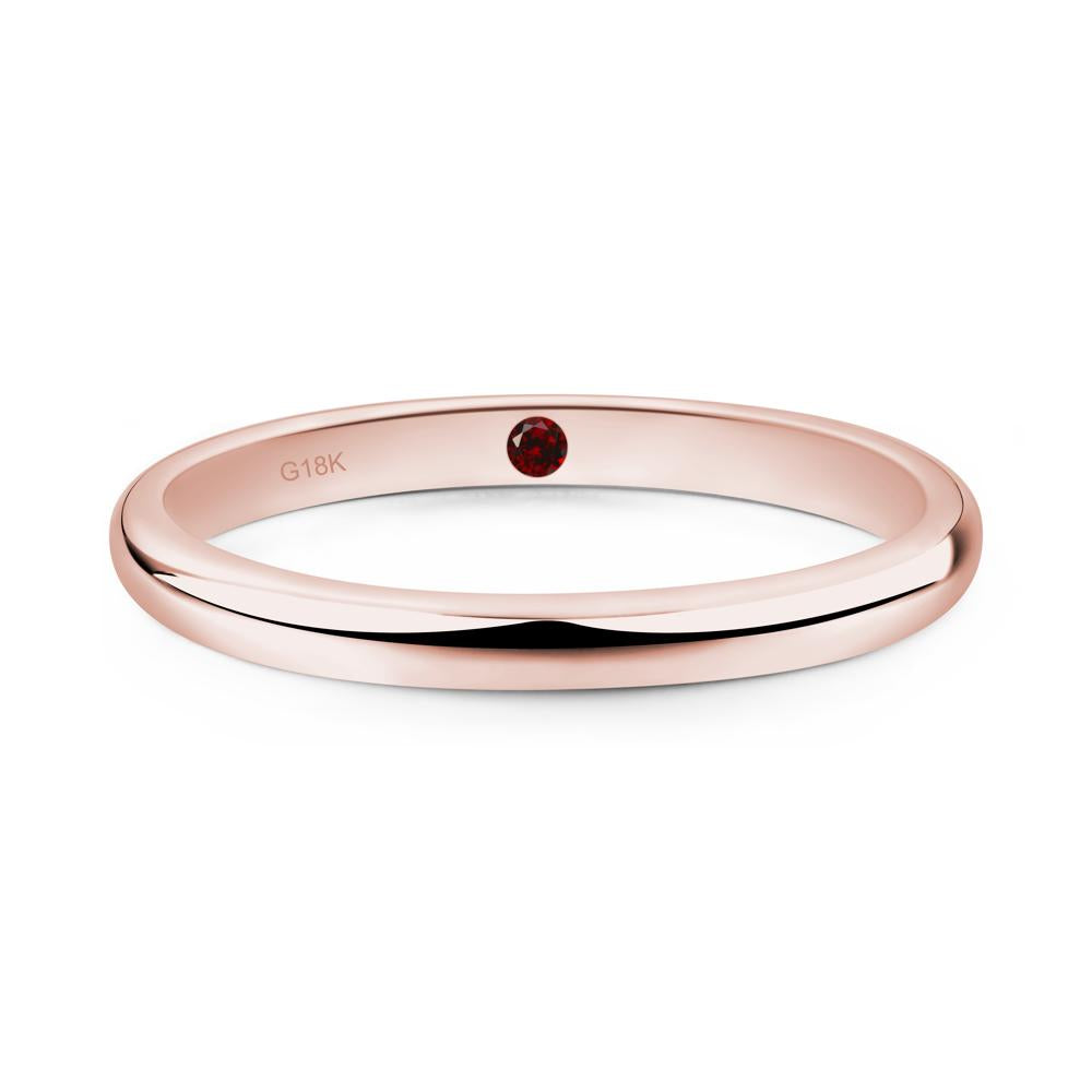 Garnet Plain Band Ring - LUO Jewelry #metal_18k rose gold