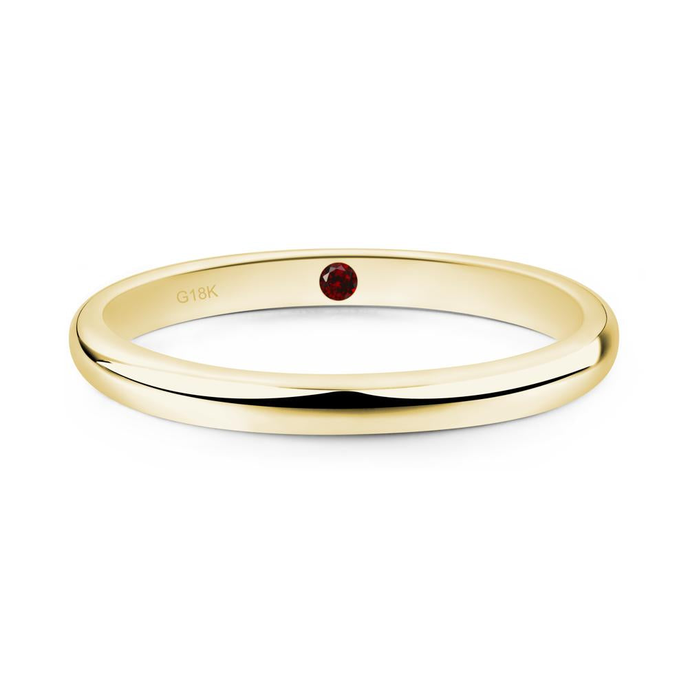 Garnet Plain Band Ring - LUO Jewelry #metal_18k yellow gold