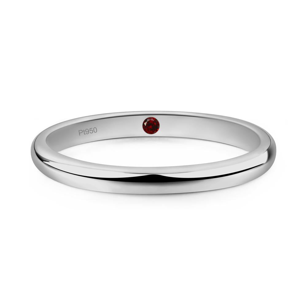 Garnet Plain Band Ring - LUO Jewelry #metal_platinum