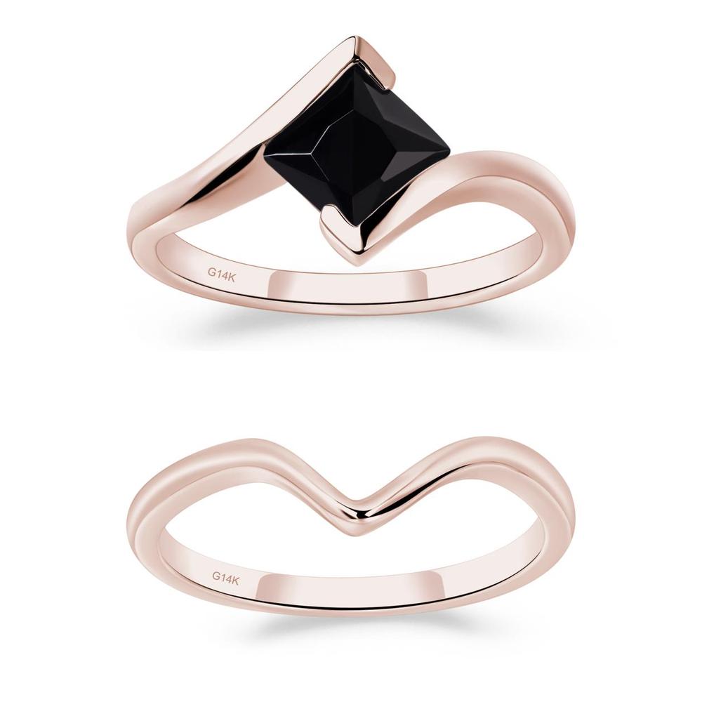 Black Spinel Tension Engagement Ring - LUO Jewelry #metal_xxxxx