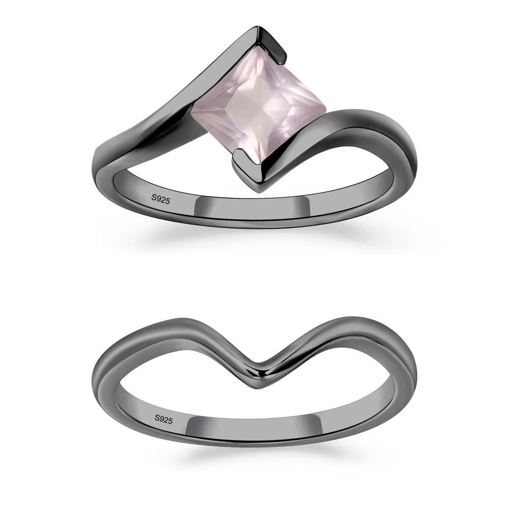 Rose Quartz Tension Setting Ring - LUO Jewelry #metal_xxxxx