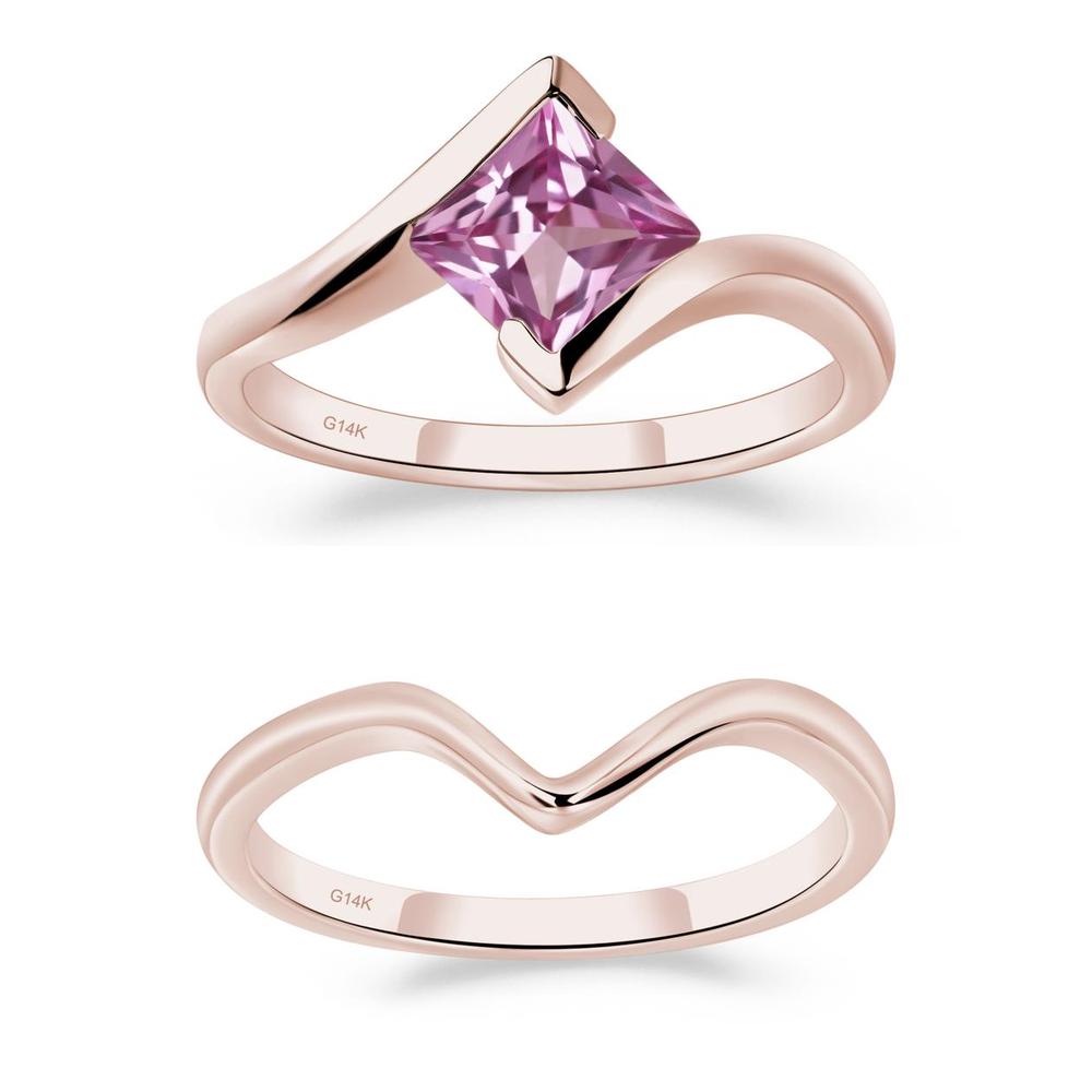 Pink Sapphire Tension Engagement Ring - LUO Jewelry #metal_xxxxx