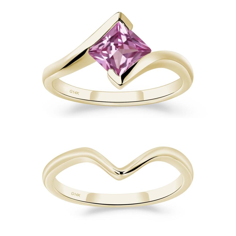 Pink Sapphire Tension Engagement Ring - LUO Jewelry #metal_xxxxx