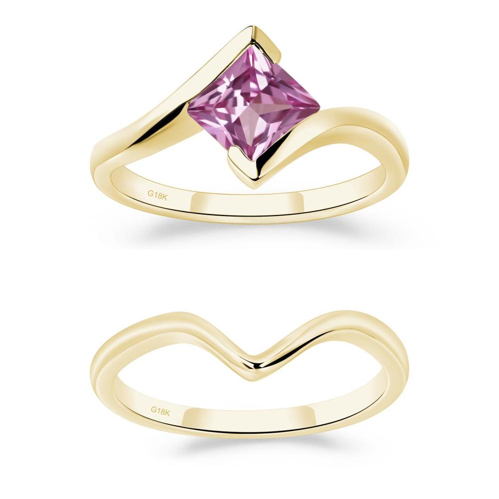 Pink Sapphire Tension Engagement Ring - LUO Jewelry #metal_xxxxx