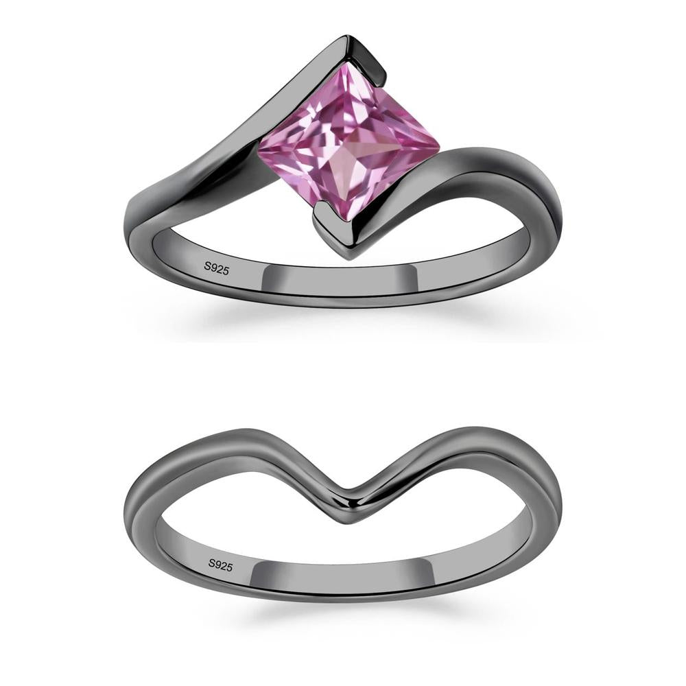 Pink Sapphire Tension Engagement Ring - LUO Jewelry #metal_xxxxx