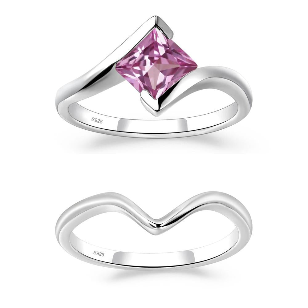 Pink Sapphire Tension Engagement Ring - LUO Jewelry #metal_xxxxx