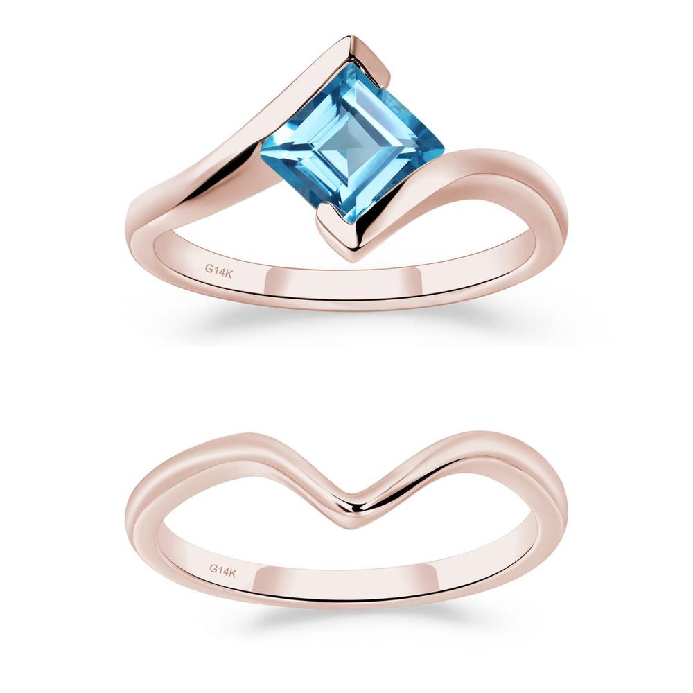 Swiss Blue Topaz Tension Setting Ring - LUO Jewelry #metal_xxxxx