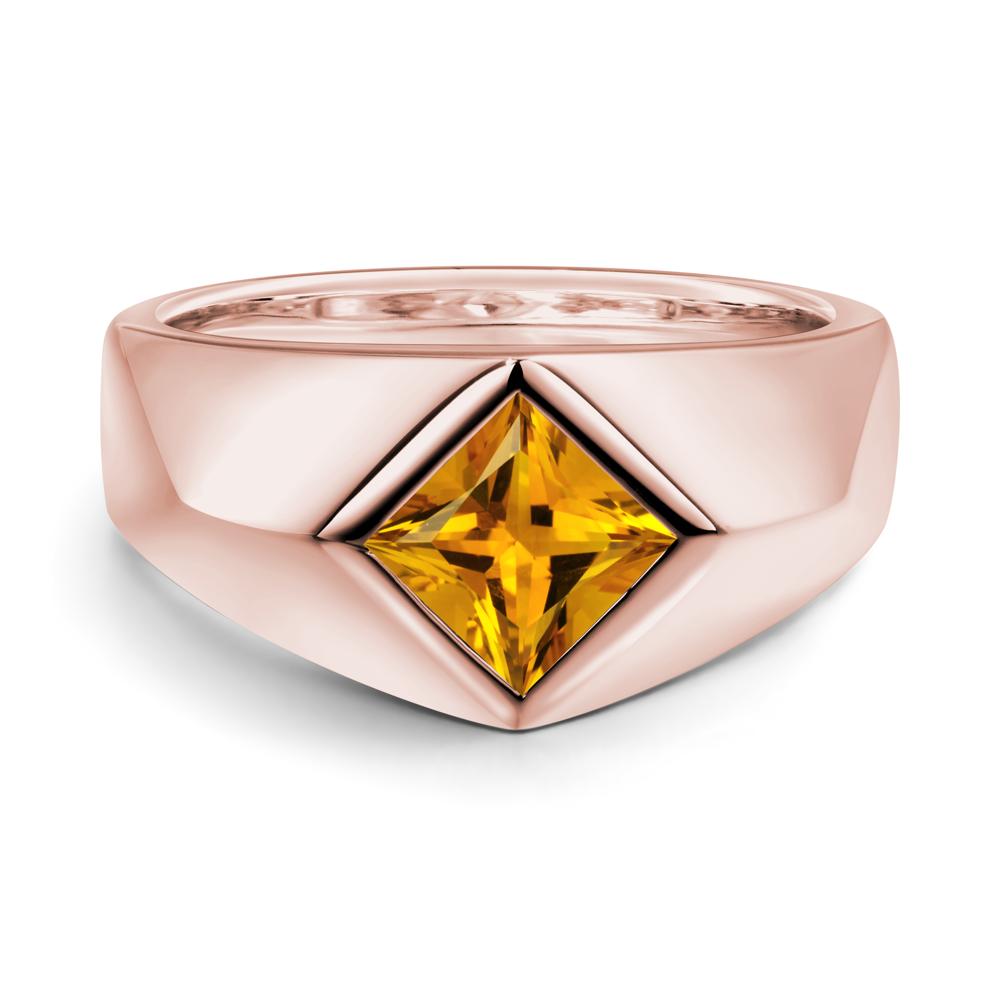 Men's Citrine Kite Set Ring - LUO Jewelry #metal_18k rose gold