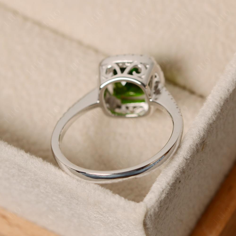 Cushion Cut Diopside Halo Ring - LUO Jewelry 