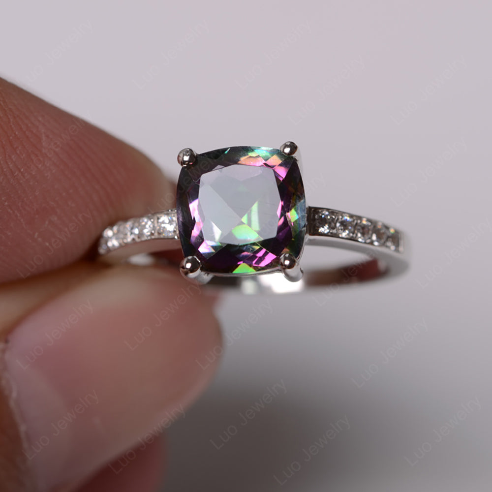 Mystic topaz deals silver ring