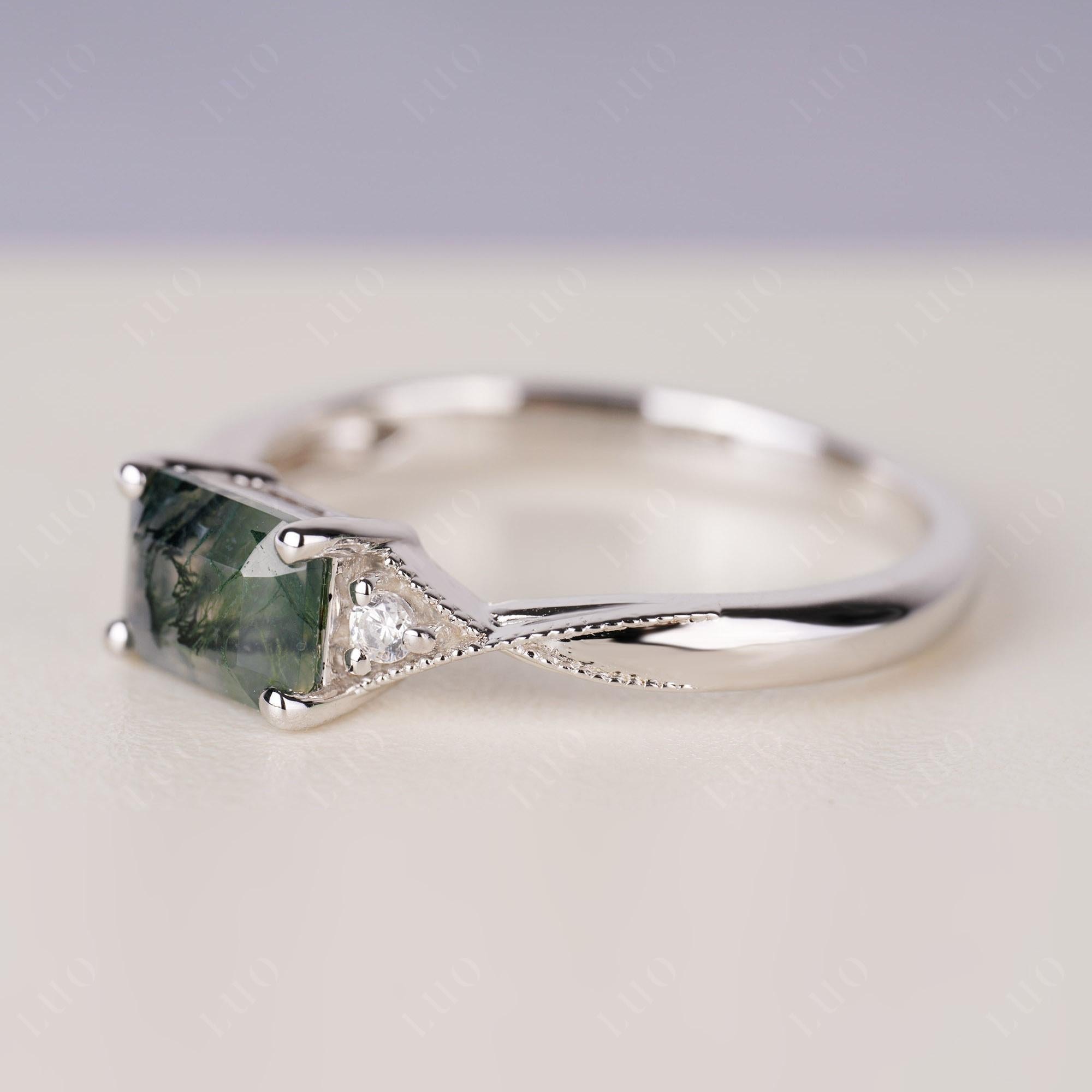 Moss Agate Milgrain Ring | LUO Jewelry