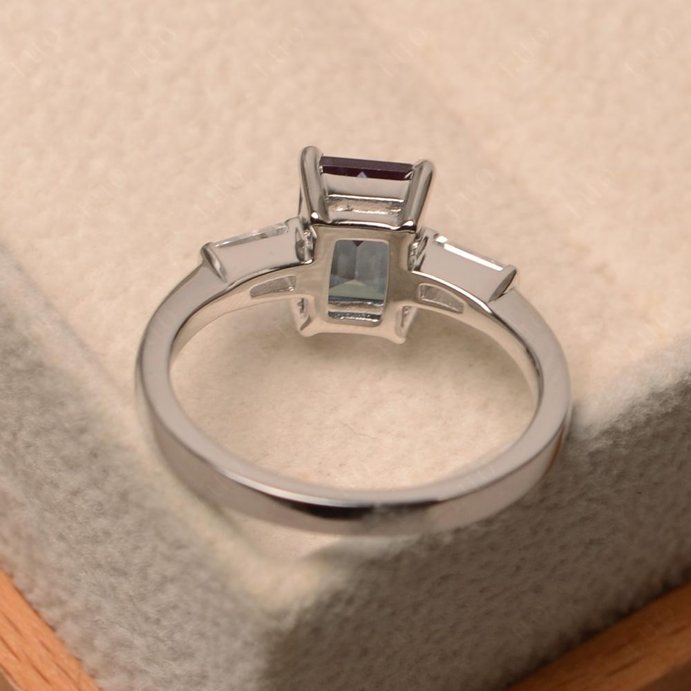 Alexandrite Tapered Baguette Engagement Ring - LUO Jewelry 