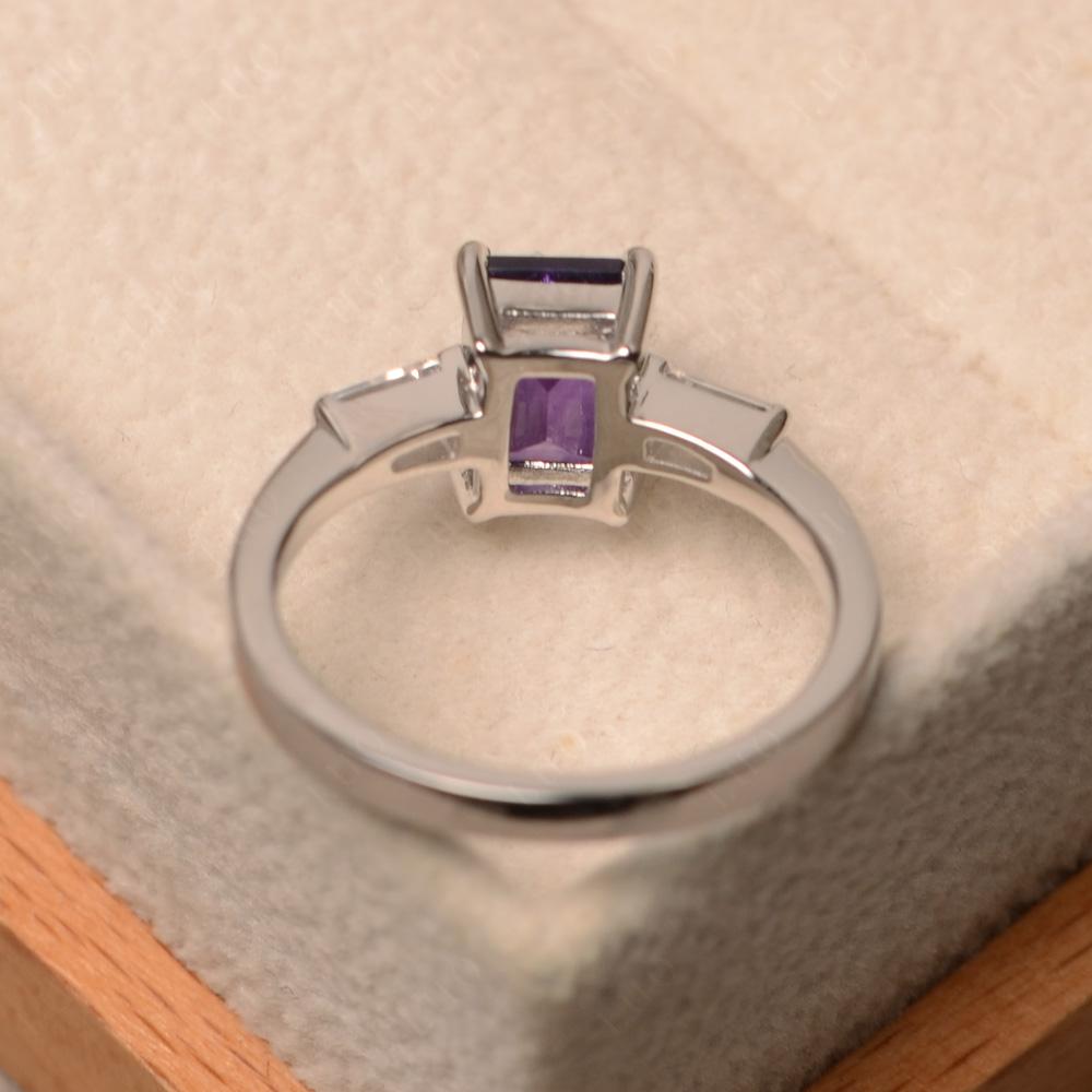 Amethyst Emerald Cut Baguette Ring - LUO Jewelry 