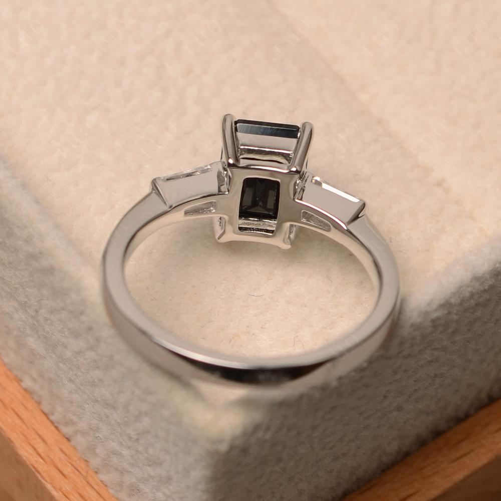 Black Spinel Emerald Cut Baguette Ring - LUO Jewelry 