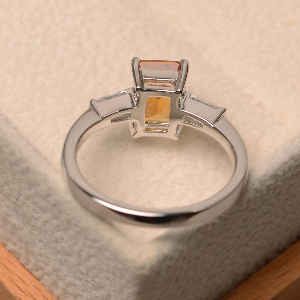 Citrine Tapered Baguette Engagement Ring - LUO Jewelry 