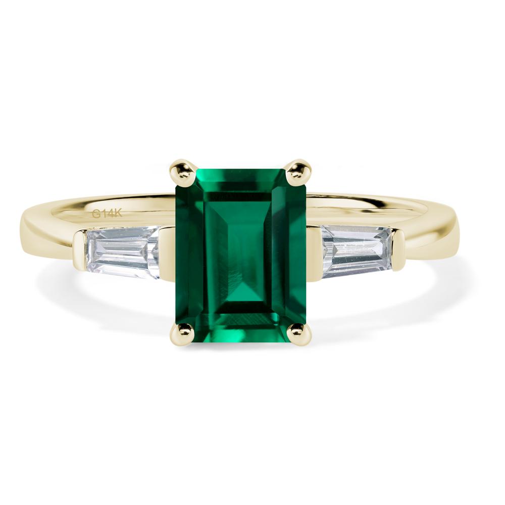 Emerald Emerald Cut Baguette Ring - LUO Jewelry #metal_14k yellow gold