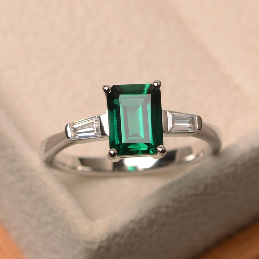 Emerald Emerald Cut Baguette Ring - LUO Jewelry 