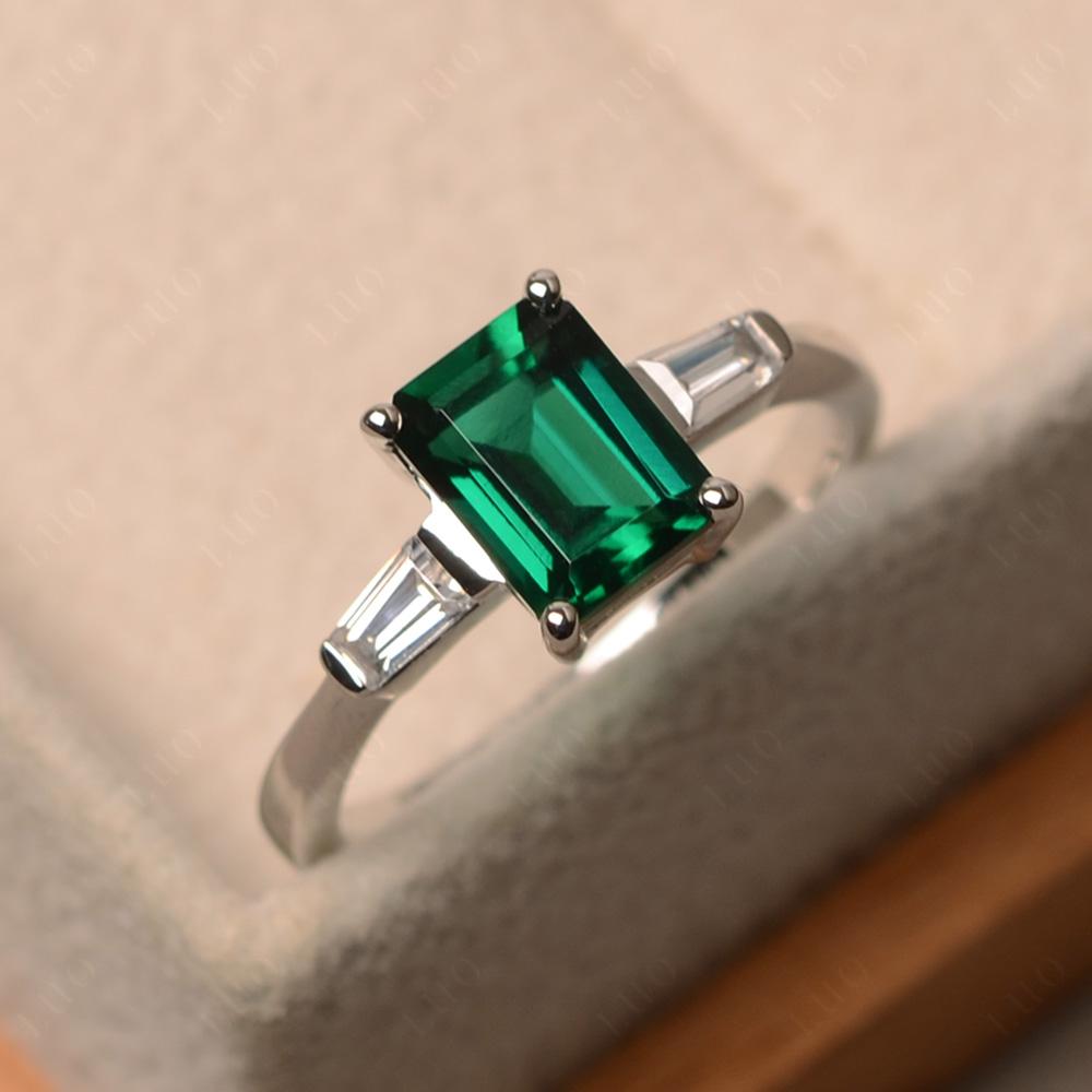 Emerald Emerald Cut Baguette Ring - LUO Jewelry 