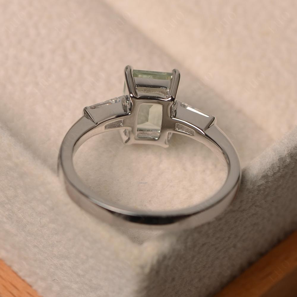 Green Amethyst Emerald Cut Baguette Ring - LUO Jewelry 