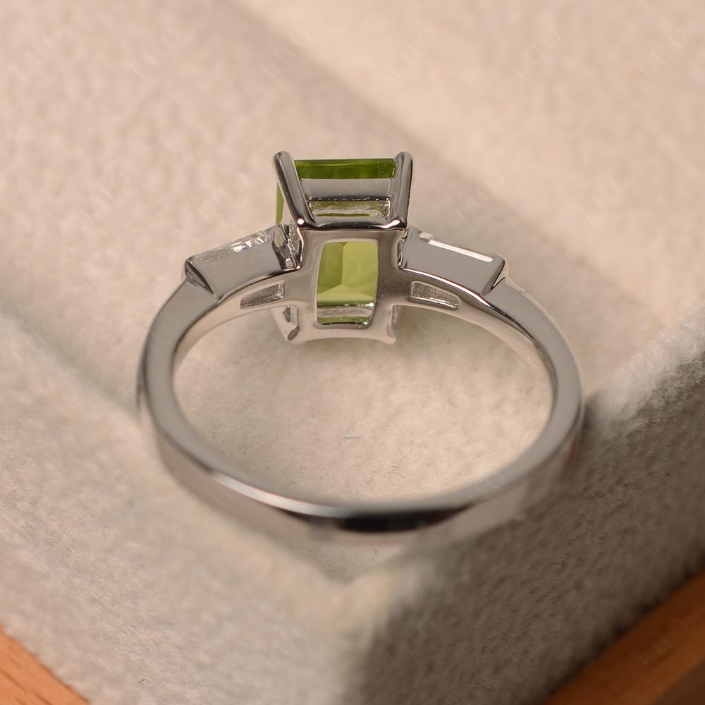 Peridot Tapered Baguette Engagement Ring - LUO Jewelry 