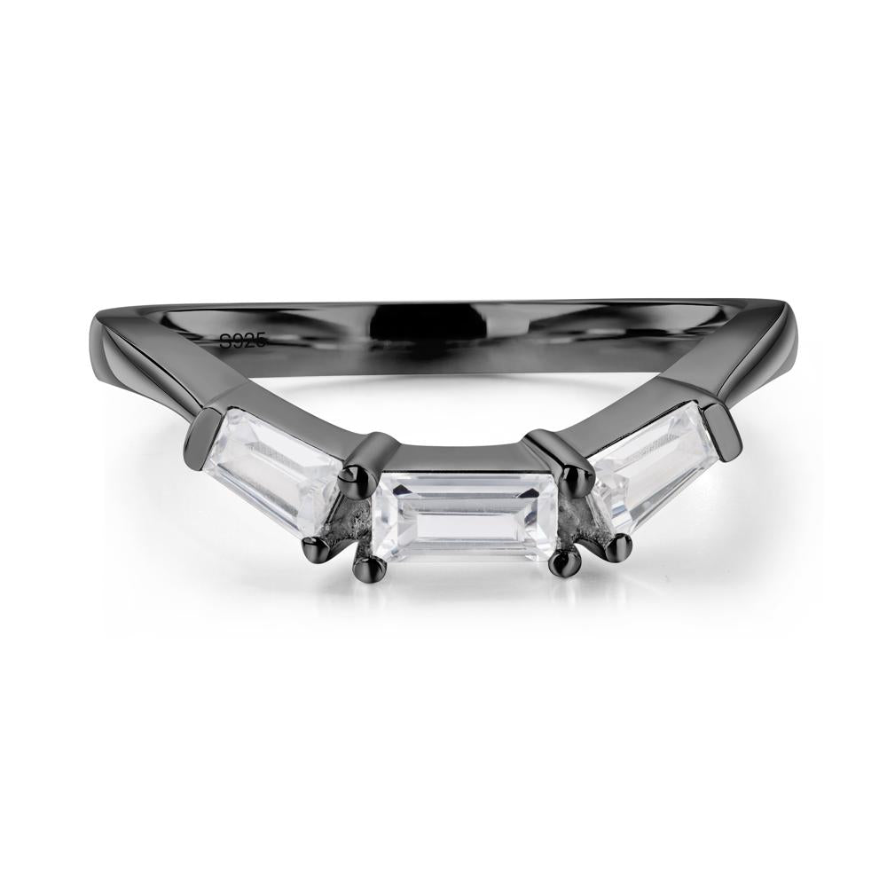 Black Spinel Emerald Cut Baguette Ring - LUO Jewelry #metal_xxxxx