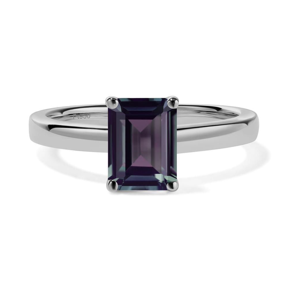 Emerald Cut Alexandrite Solitaire Ring - LUO Jewelry #metal_platinum