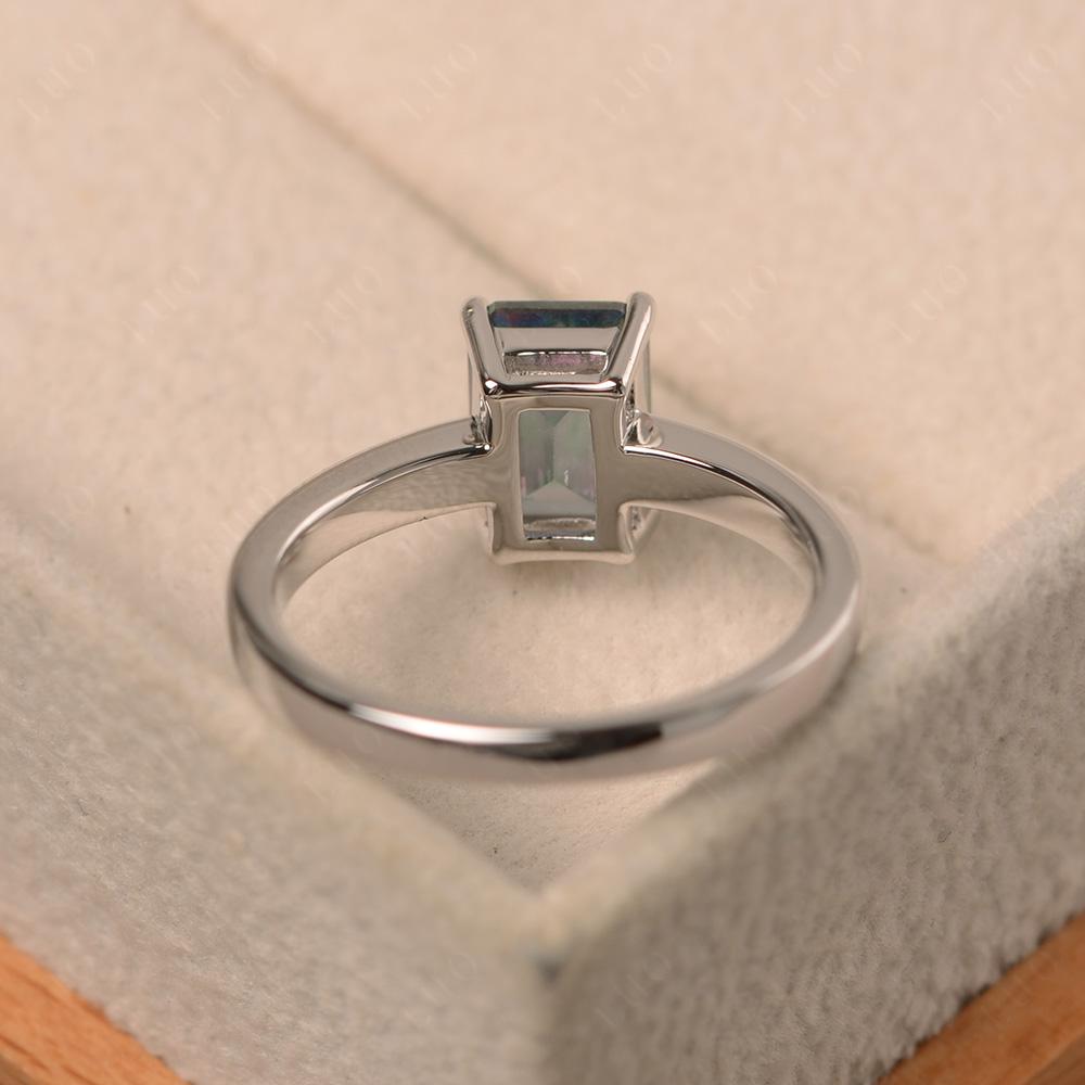 Emerald Cut Mystic Topaz Solitaire Ring - LUO Jewelry 