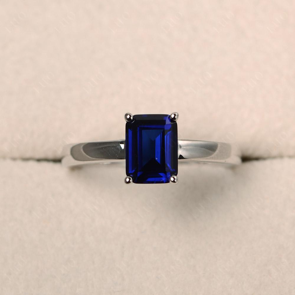 Emerald Cut Sapphire Solitaire Ring - LUO Jewelry 