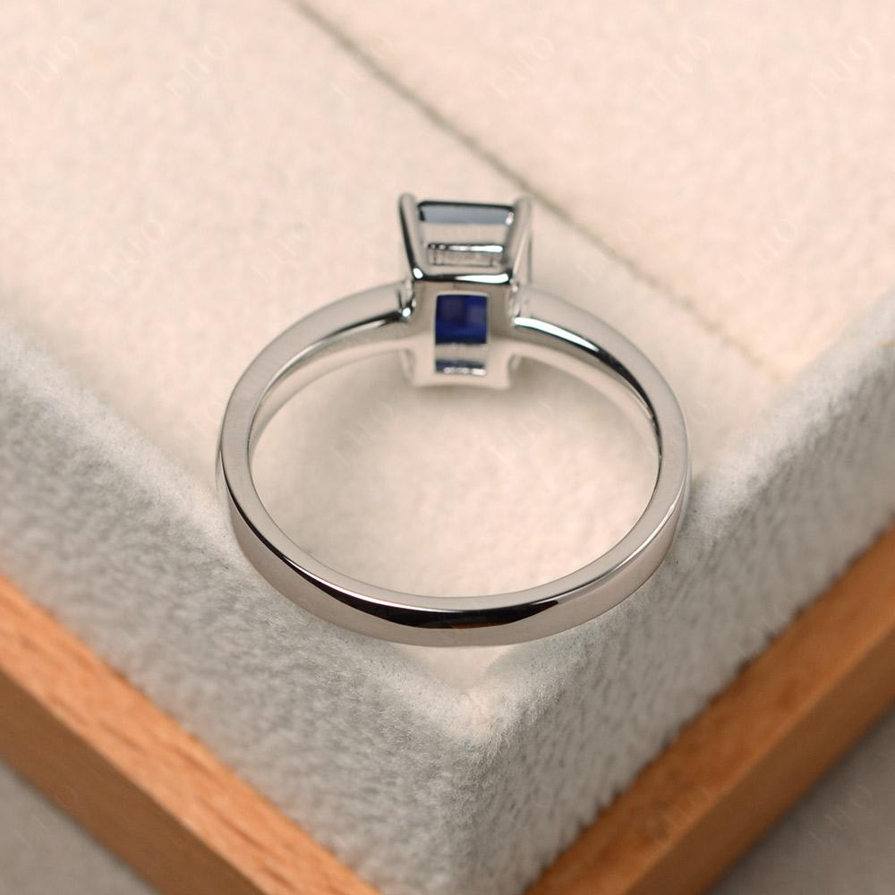 Emerald Cut Sapphire Solitaire Ring - LUO Jewelry 