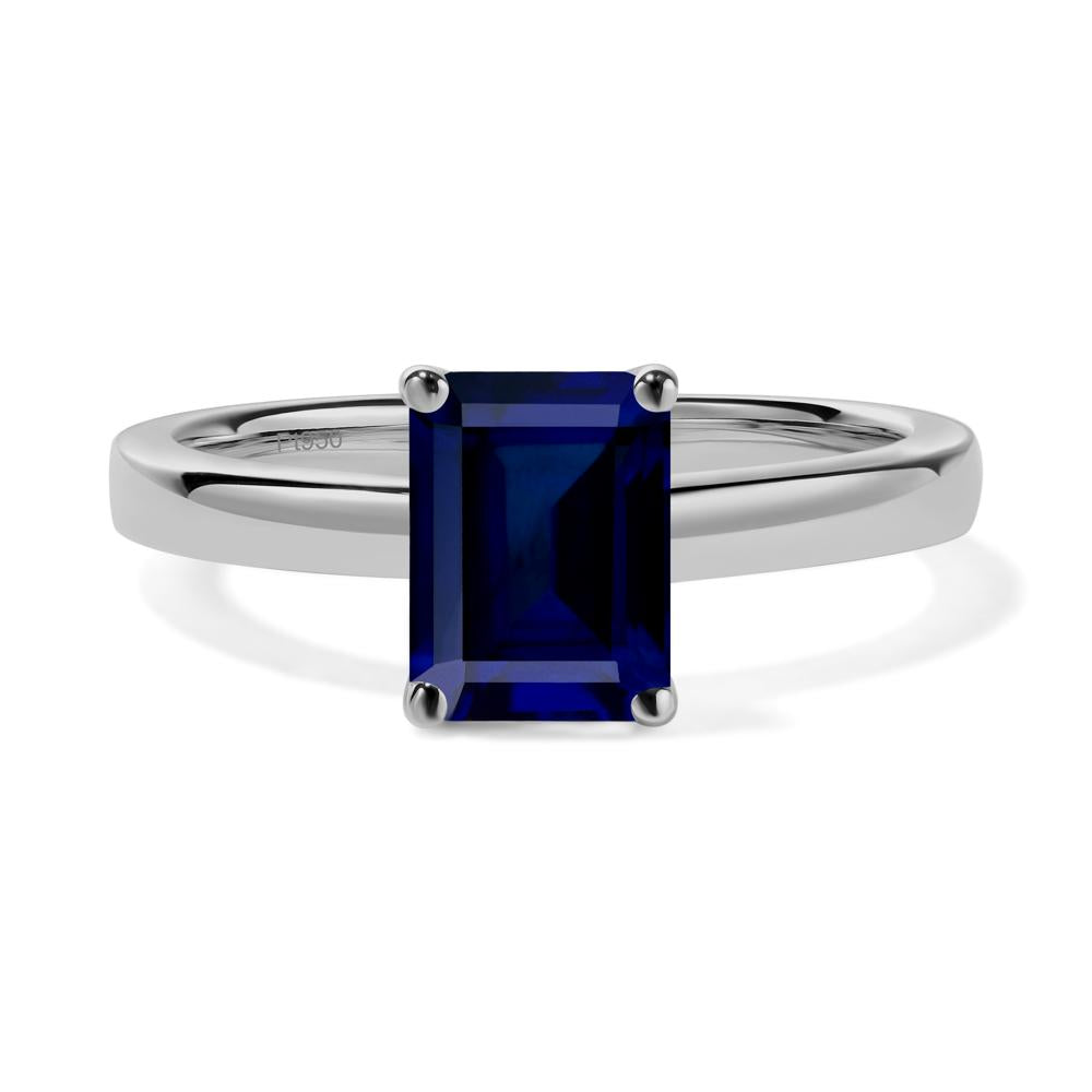 Emerald Cut Sapphire Solitaire Ring - LUO Jewelry #metal_platinum