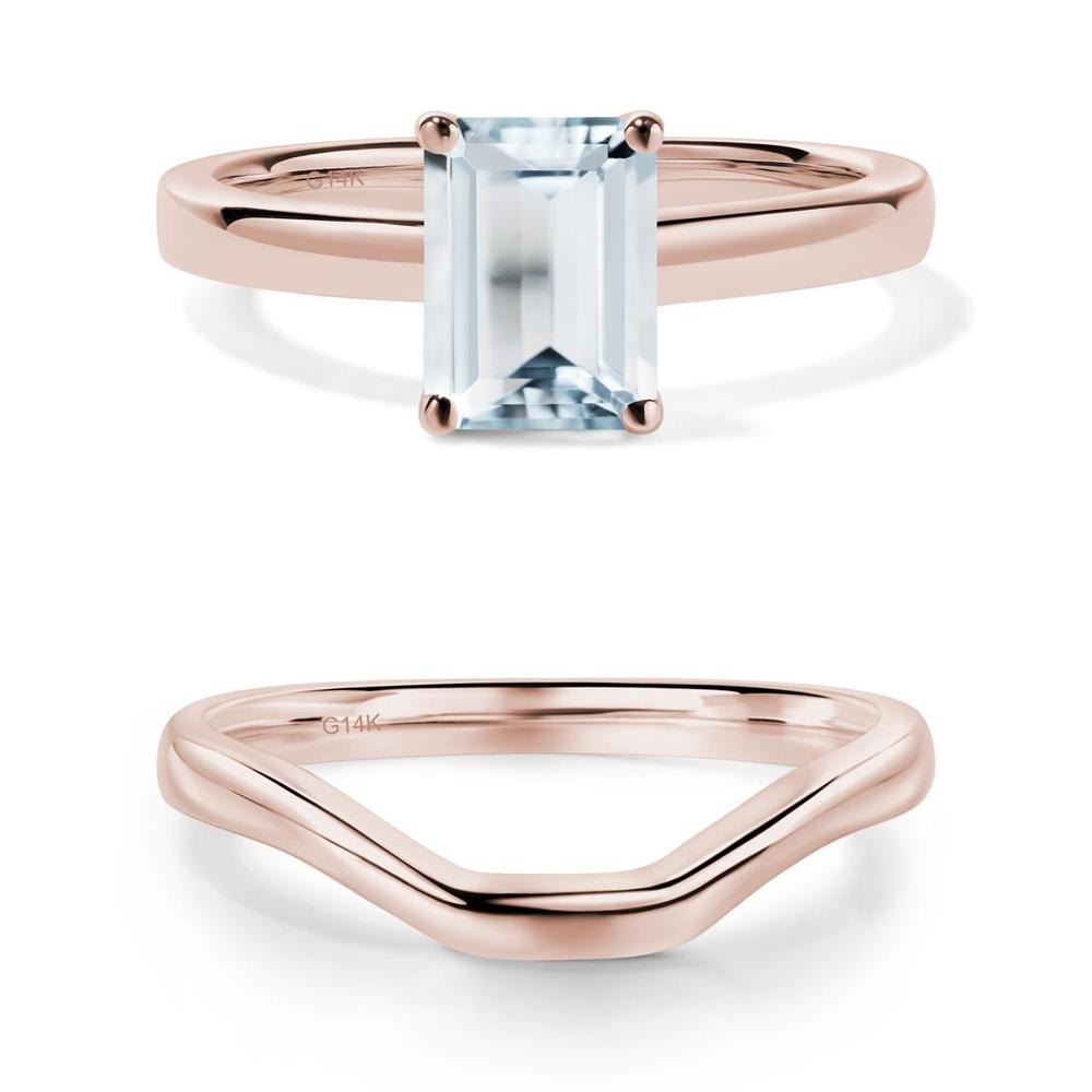 Emerald Cut Aquamarine Solitaire Ring - LUO Jewelry #metal_xxxxx