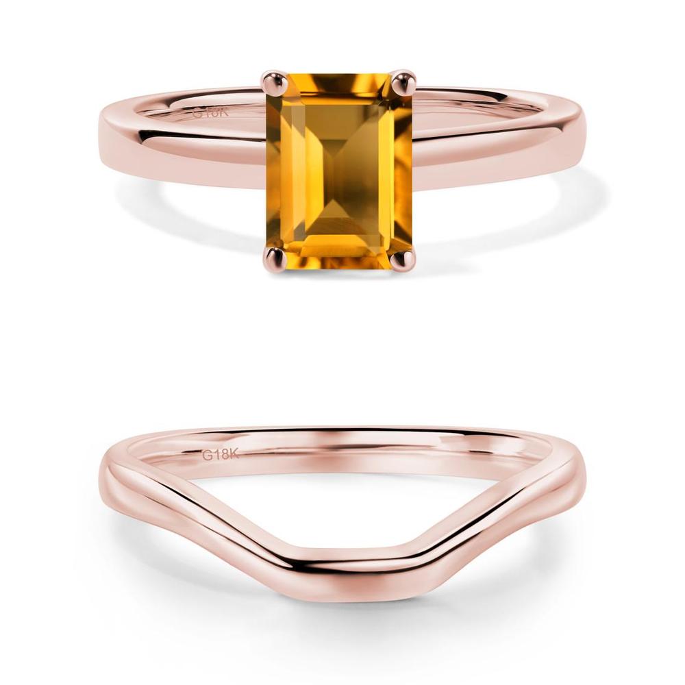 Emerald Cut Citrine Solitaire Ring - LUO Jewelry #metal_xxxxx