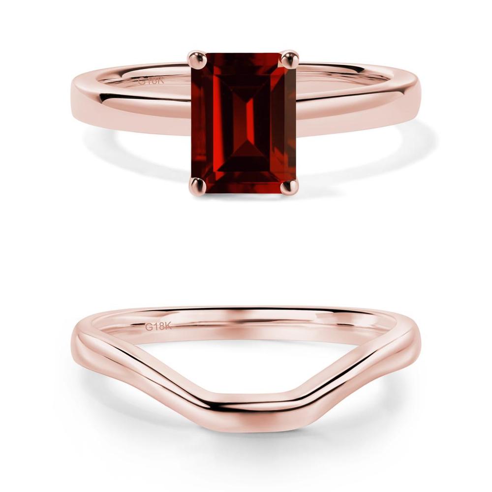 Emerald Cut Garnet Solitaire Ring - LUO Jewelry #metal_xxxxx