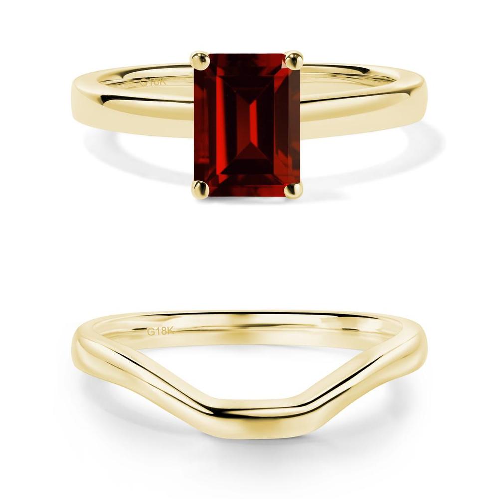 Emerald Cut Garnet Solitaire Ring - LUO Jewelry #metal_xxxxx