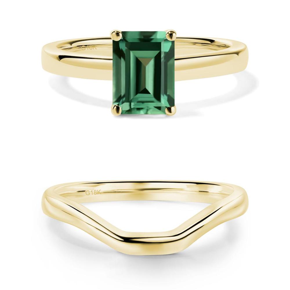 Emerald Cut Green Sapphire Solitaire Ring - LUO Jewelry #metal_xxxxx