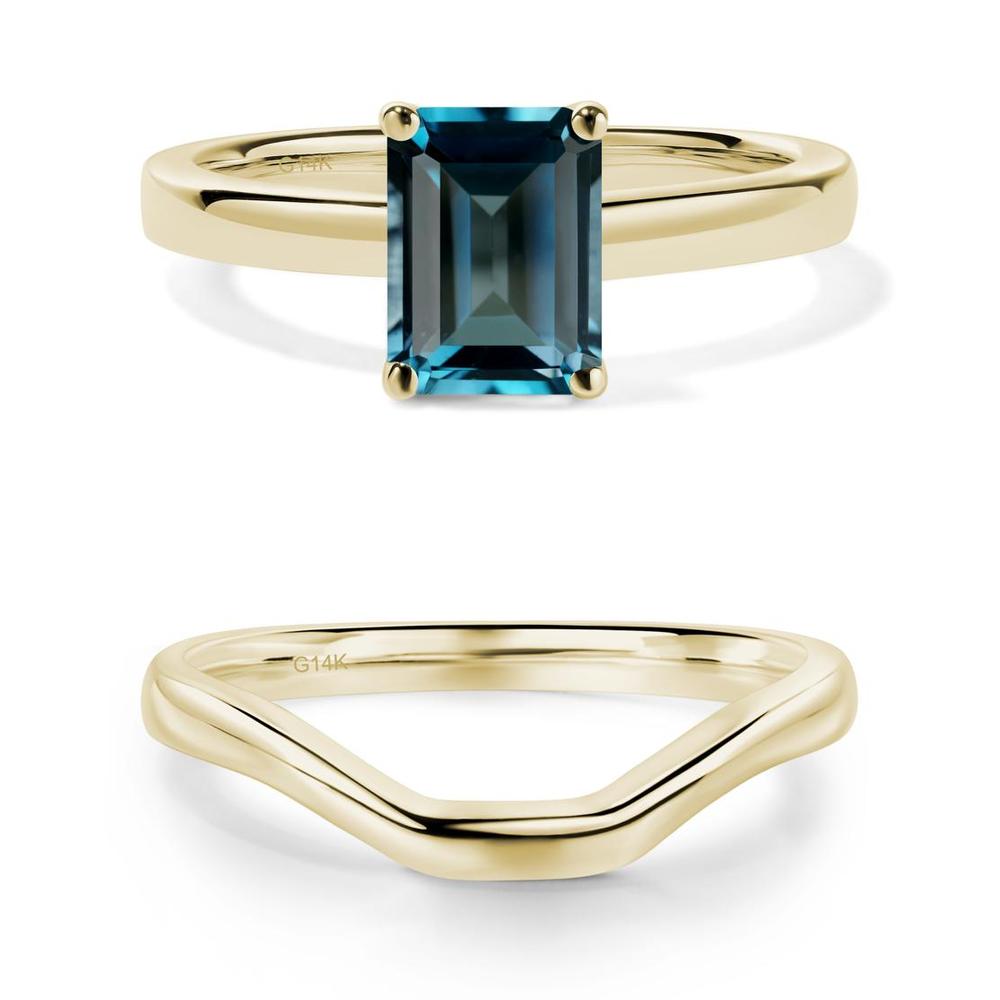 Emerald Cut London Blue Topaz Solitaire Ring - LUO Jewelry #metal_xxxxx